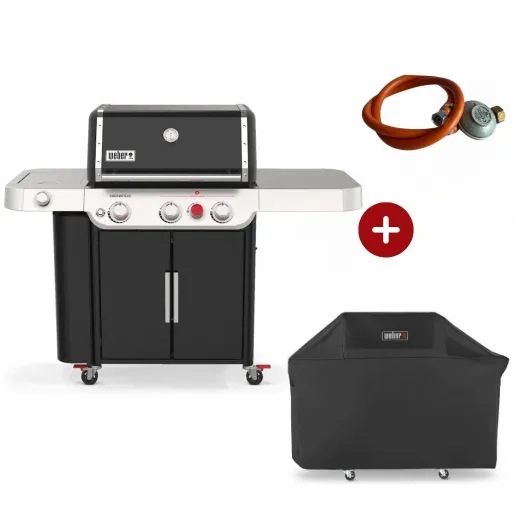 Starter Pack Weber - Gratar pe gaz E-335 - Negru + Regulator